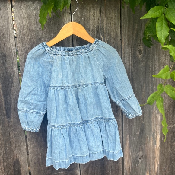 12-18 M Gap Denim Long Sleeved Dress - Picture 1 of 7
